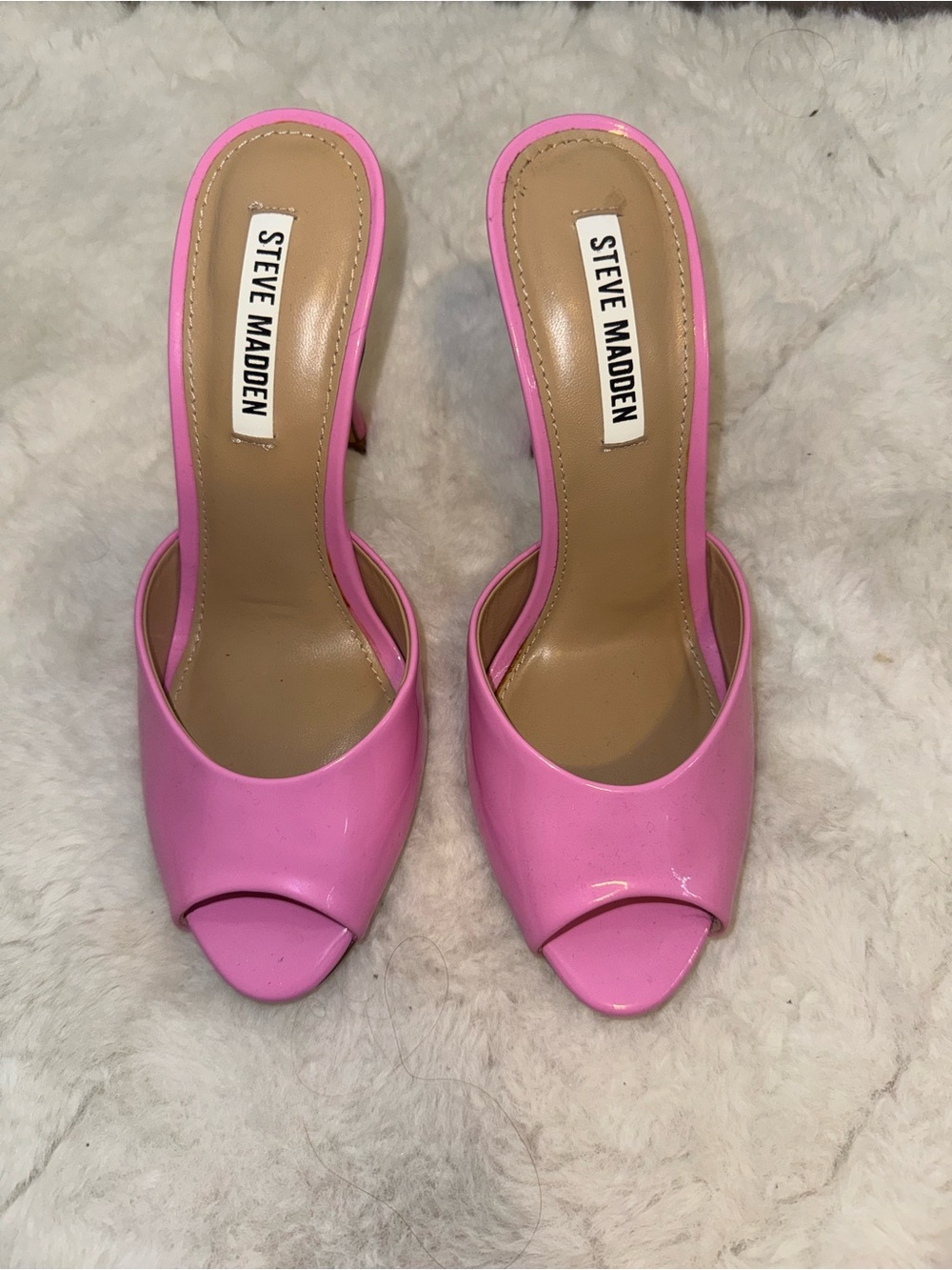 Steve Madden Pink Open-Toe Mule Heels